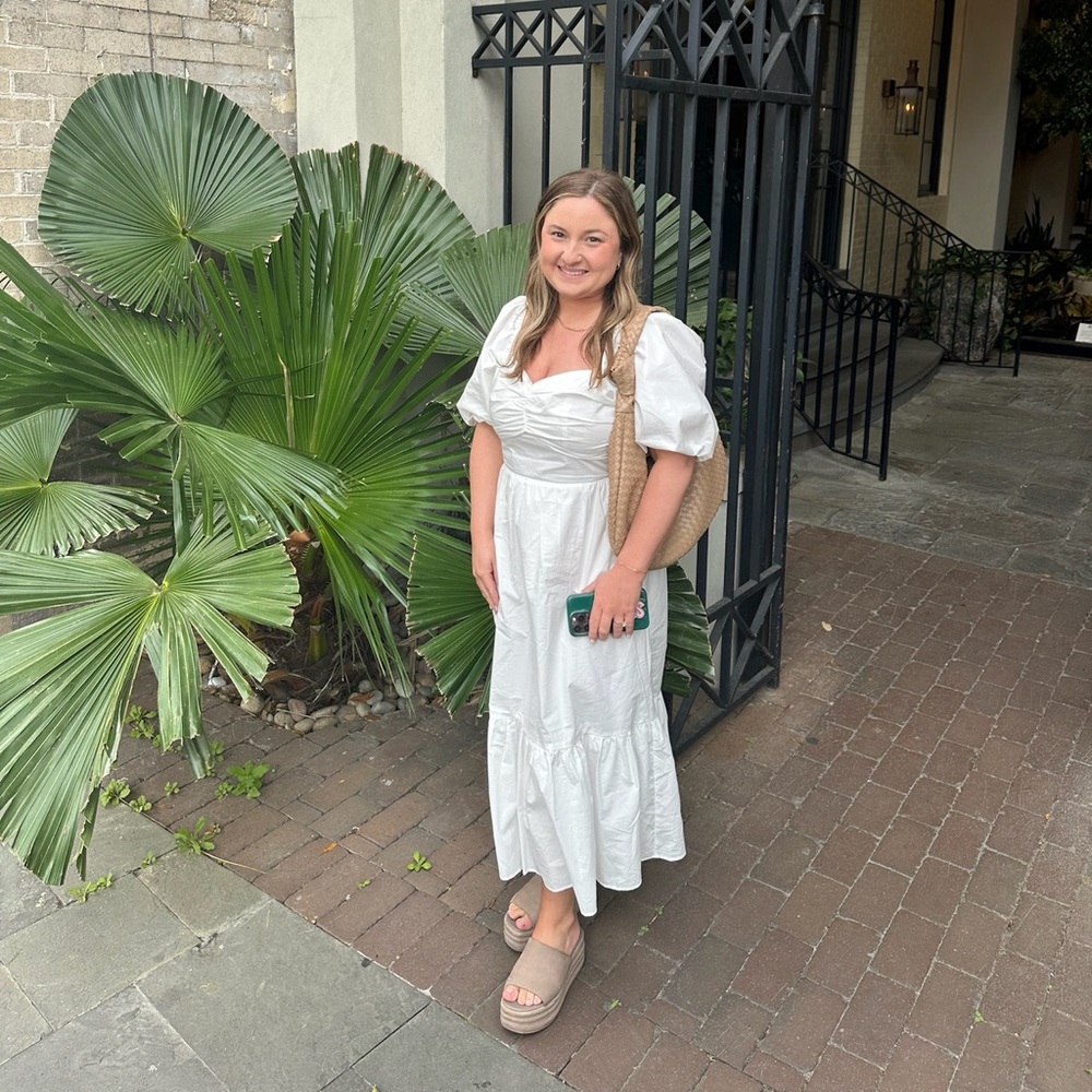 White midi dress